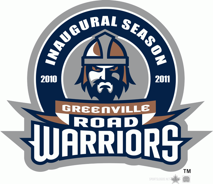 greenville road warriors 2010-pres anniversary logo iron on transfers for T-shirts